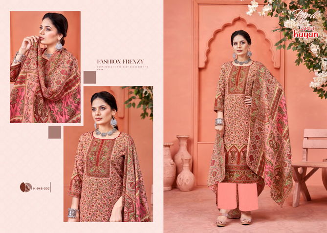 Kayan By Fyra Printed Pashmina Dress Material Catalog